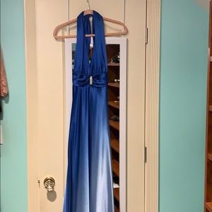 Blue evening gown